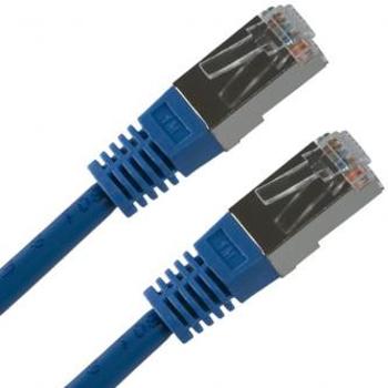 Síťový LAN kábel FTP patchcord, Cat.5e, RJ45 samec - RJ45 samec, 5 m, tienený, modrý, čistá meď, economy, DOPREDAJ