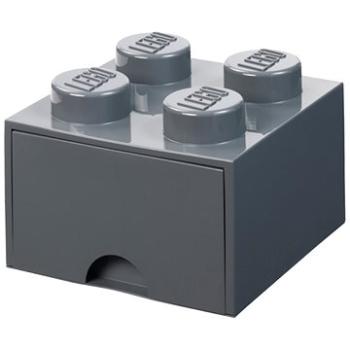 LEGO úložný box 4 so zásuvkou – tmavo sivý (5711938034290)
