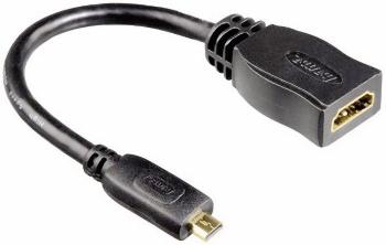 Hama 00083095 HDMI adaptér [1x HDMI zástrčka D Micro - 1x HDMI zásuvka] čierna pozlátené kontakty 10.00 cm