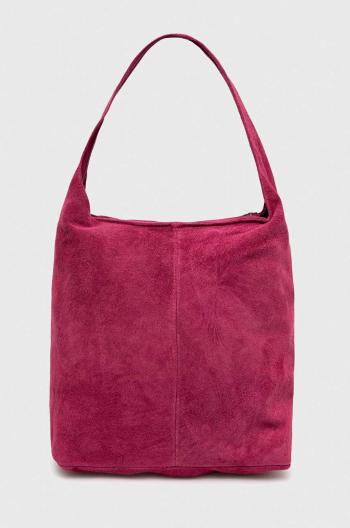 Semišová kabelka Answear Lab Ružová farba