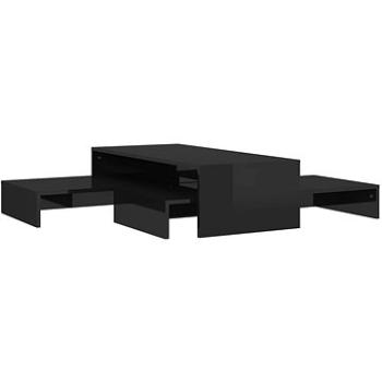 SHUMEE Hniezdové konferenčné stolíky čierne vysoký lesk 100 × 100 × 26,5 cm, 806802