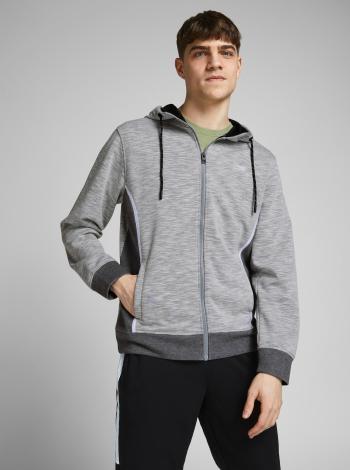 Šedá žíhaná mikina s kapucou Jack & Jones Kobe