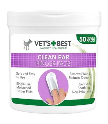 Vet´s best Clean Ear Finger Pads Čistiaca utierka - náprstok na uši pre psy 50 ks