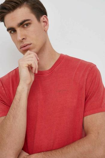 Bavlnené tričko Pepe Jeans Jacko červená farba, jednofarebné