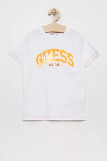 Detské tričko Guess biela farba, melanžový
