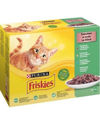 Friskies cat Multipack hovädzie&kura&tuniak&treska kapsičky pre mačky 12x85g