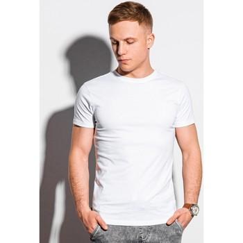 Ombre  Tričká s krátkym rukávom Pánske tričko bez potlače - biela S1370  viacfarebny