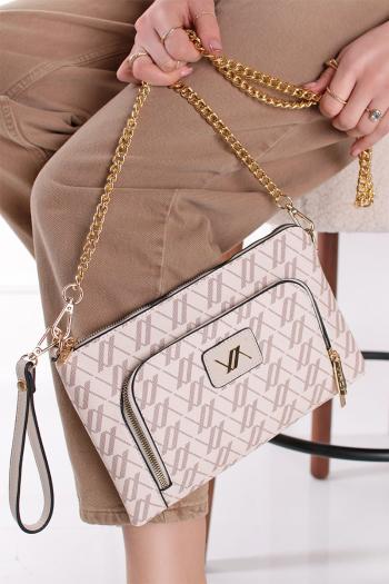 Biela vzorovaná crossbody kabelka Luna