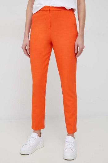 Nohavice Rich & Royal dámske, oranžová farba, priliehavé, vysoký pás