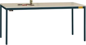 Manuflex LD1913.7016 ESD pracovný stôl UNIDESK s gumovou doskou, rám antracit RAL 7016, š xhxv = 1600 x 800 x 720-730 mm