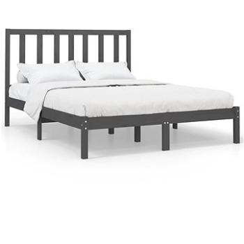 Rám postele sivý masívne drevo 120 × 200 cm, 3106765