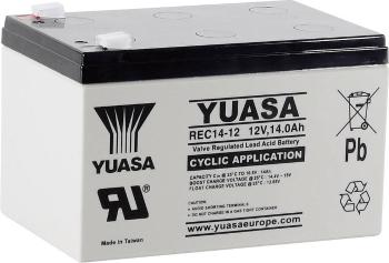 Yuasa REC14-12 YUAREC1412 olovený akumulátor 12 V 14 Ah olovený so skleneným rúnom (š x v x h) 151 x 97 x 98 mm plochý k