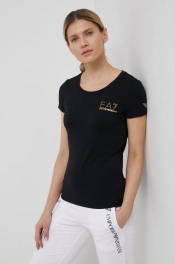 Tričko EA7 Emporio Armani dámske, čierna farba,