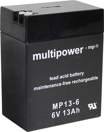 multipower MP13-6 A96801 olovený akumulátor 6 V 13 Ah olovený so skleneným rúnom (š x v x h) 108 x 140 x 70 mm plochý ko