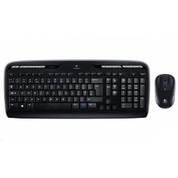 Logitech MK330, sada klávesnice s bezdrôtovou optickou myšou, AAA, US, multimediál., 2.4 [Ghz], bezdrôtová, čierna, 1x AA batéria 