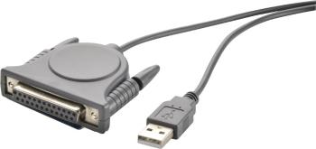 USB paralelný kábel RENKFORCE 1x USB 1.1 zástrčka ⇔ 1x D-SUB zásuvka 25pol. 1.80 m sivá