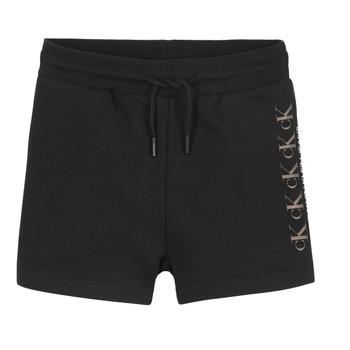 Calvin Klein Jeans  Šortky/Bermudy CK REPEAT FOIL KNIT SHORTS  Čierna