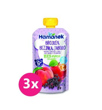 3x HAMÁNEK Broskyňa, baza, jablko 100 g