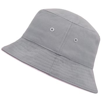 Myrtle Beach Bavlnený klobúk MB012 - Šedá / svetloružová | S/M