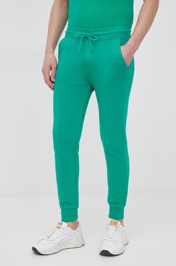Bavlnené nohavice United Colors of Benetton pánske, zelená farba, jednofarebné
