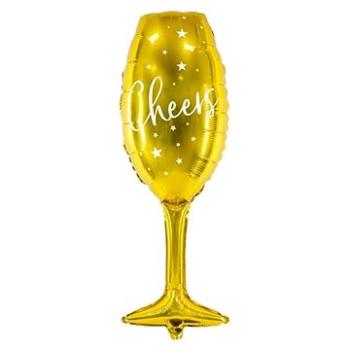 Balónik fóliový šampuska - champagne - Silvester - Happy New Year - 28 × 80 cm (5900779114418)
