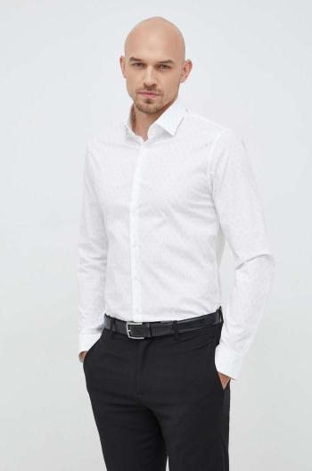 Košeľa Calvin Klein pánska, biela farba, slim, s klasickým golierom