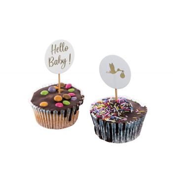 Ozdoby na cupcakes - Hello Baby 2 ks