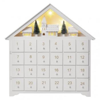 LED adventný kalendár, 35x30cm, 2x AA, vnútorný, teplá biela