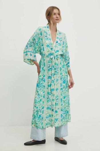 Kimono Answear Lab zelená farba, oversize, vzorované