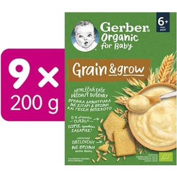 GERBER Organic nemliečna kaša s príchuťou sušienky 9× 200 g (8445290191472)