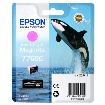 EPSON T7606 (C13T76064010) - originálna cartridge, svetlo purpurová, 25,9ml