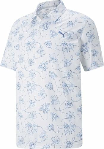 Puma Cloudspun Pollinators Golf Polo Bright White/Bright Cobalt XS