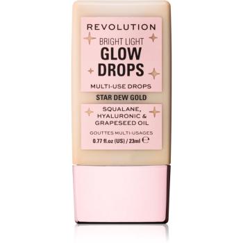 Makeup Revolution Bright Light Glow Drops tekutý rozjasňovač odtieň Golden Star Dew 23 ml