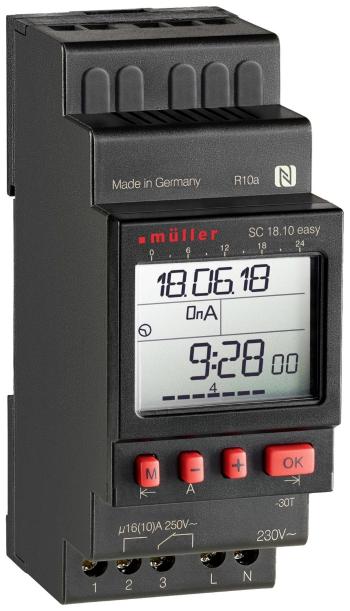 Müller SC 18.10 easy 24V ACDC časovač na DIN lištu digitálny 24 V/DC, 24 V/AC 16 A/250 V