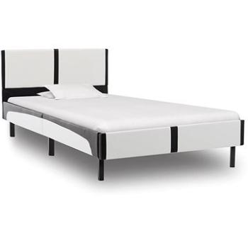 Rám postele bieločierny umelá koža 90 × 200 cm (280282)