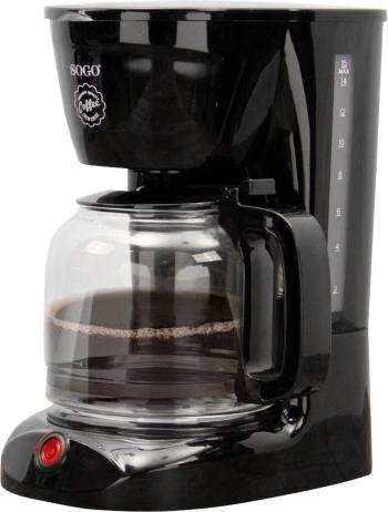 SOGO Human Technology Drip 15 kávovar čierna  Pripraví šálok naraz=15 sklenená kanvica, funkcia uchovania teploty