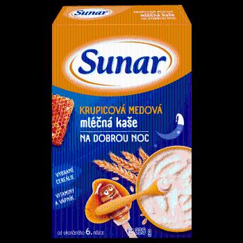 Sunar Krupicová medová mliečna kaša na dobrú noc (od uk. 6. mes.), 1 x 225 g