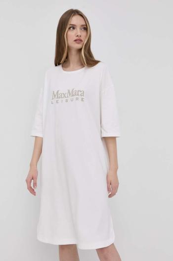 Šaty Max Mara Leisure biela farba, mini, oversize