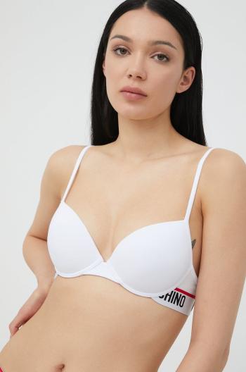 Podprsenka Moschino Underwear biela farba, jednofarebná