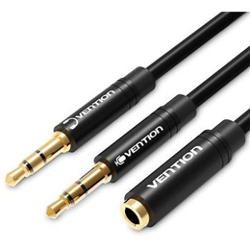 Vention 2× 3,5 mm Male to 3,5 mm Female Audio Cable 0,3 m Black ABS Type (BBTBY)