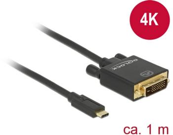 Delock USB-C™ / DVI káblový adaptér #####USB-C™ Stecker, #####DVI-D 24+1pol. Stecker 1.00 m čierna 85320 pozlátené konta