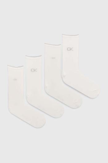 Ponožky Calvin Klein 4-pak dámske, biela farba, 701229671,