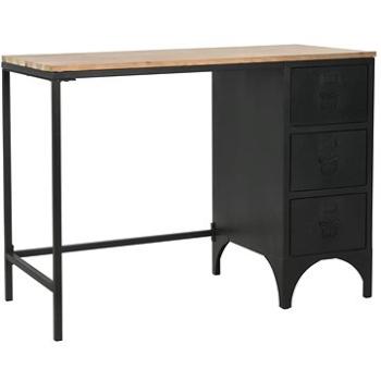 Písací stôl s 1 skrinkou masívna jedľa a oceľ 100 x 50 x 76 cm