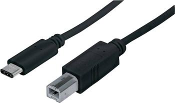 Manhattan #####USB-Kabel USB 2.0 #####USB-C™ Stecker, #####USB-B Stecker 1.00 m čierna UL certifikácia