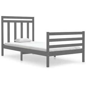 Rám postele sivý masívne drevo 100 × 200 cm, 3105307