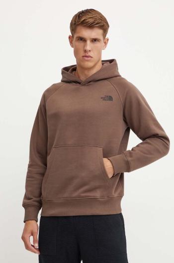 Mikina The North Face Raglan Redbox Hoodie pánska, hnedá farba, s kapucňou, jednofarebná, NF0A89F91OI1