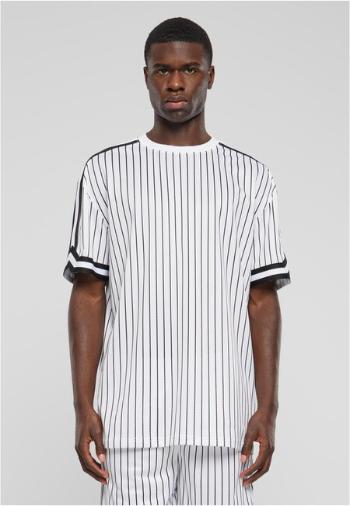 Urban Classics Oversized Striped Mesh Tee white/black - S