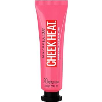 MAYBELLINE New York Cheek Heat 20 Rose Flash gélovo-krémová lícenka, 8 ml (3600531591359)