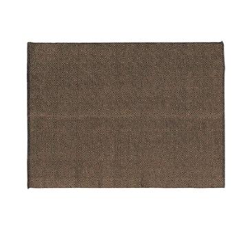 Douceur d intérieur  TAPIS RECTANGLE 120 x 170 CM JUTE UNI+COTON UNI LIVIO NOIR  Koberce Hnedá