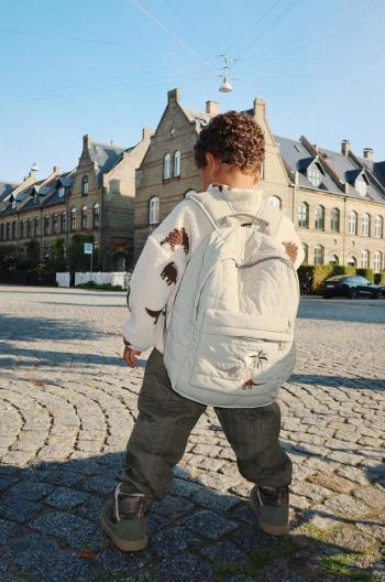 Detský ruksak Konges Sløjd JUNO QUILTED BACKPACK MIDI zelená farba, veľký, s nášivkou, KS101249